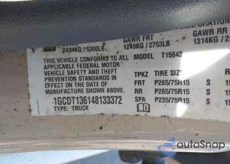 2004 Chevrolet Colorado Ls из США, поврежденный, VIN 1GCDT136148133372